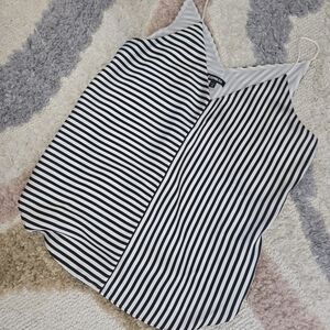 Black and White Striped Express Medium Tank